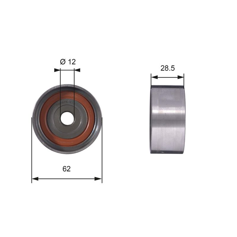 GATES T42027 Deflection/Guide Pulley, timing belt