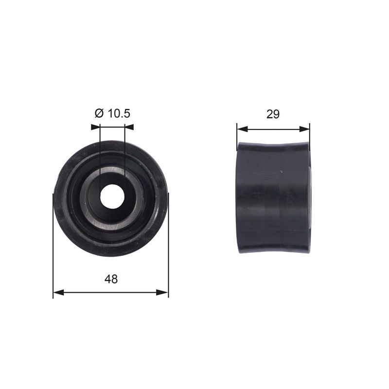 GATES T42033 Deflection Pulley/Guide Pulley, timing belt