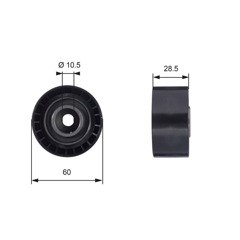 GATES T42036 Deflection/Guide Pulley, timing belt