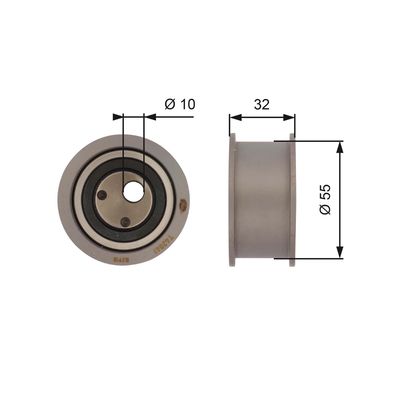 Tensioner Pulley, timing belt GATES T42041