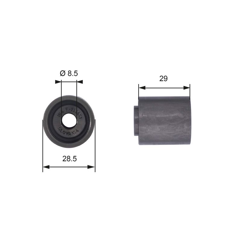 GATES T42045 Deflection/Guide Pulley, timing belt