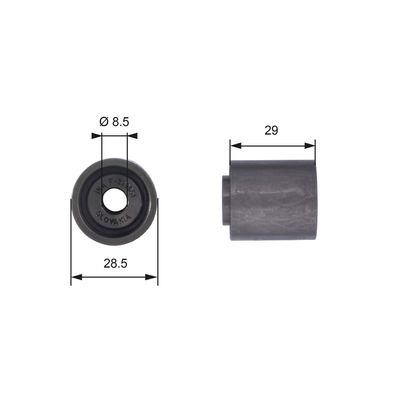 Deflection/Guide Pulley, timing belt GATES T42045