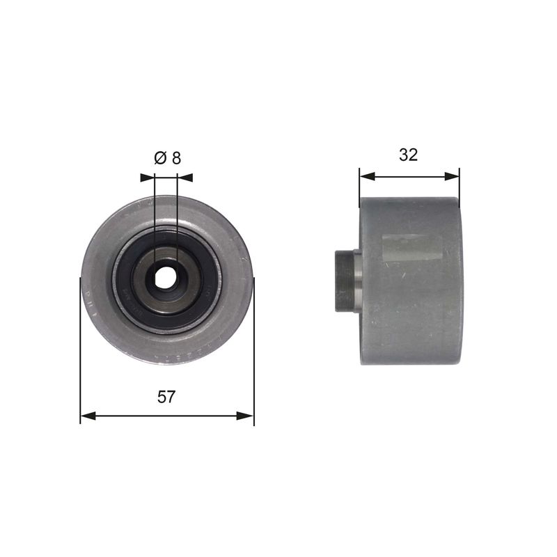 GATES T42066 Deflection Pulley/Guide Pulley, timing belt