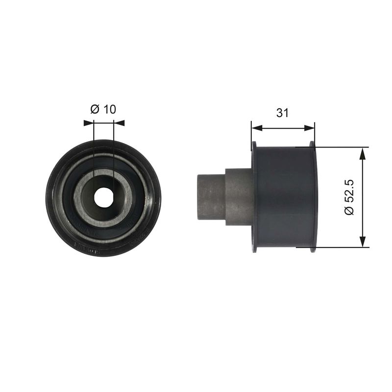 GATES T42080 Deflection/Guide Pulley, timing belt