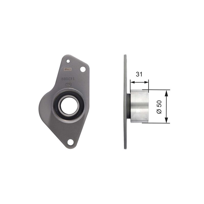GATES T42089 Deflection/Guide Pulley, timing belt