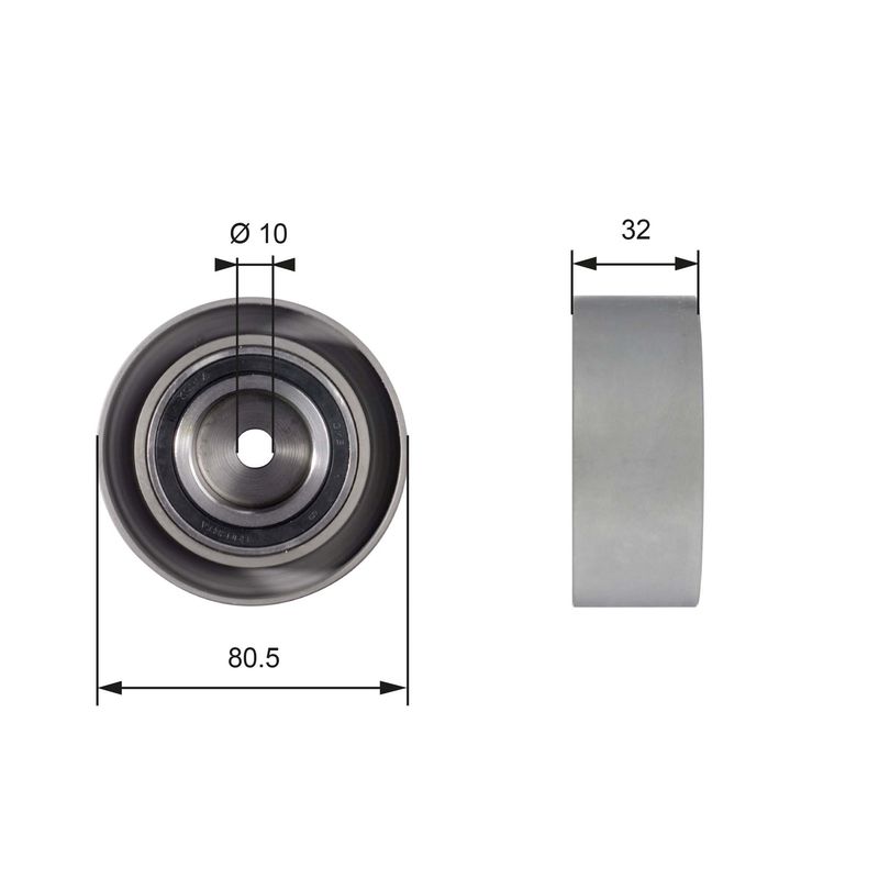 GATES T42095 Deflection/Guide Pulley, timing belt