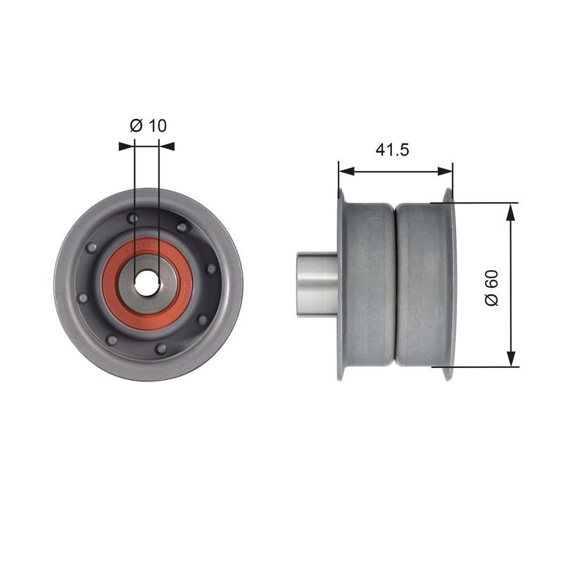 GATES T42106 Deflection/Guide Pulley, timing belt