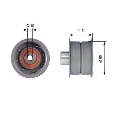 Deflection/Guide Pulley, timing belt GATES T42106