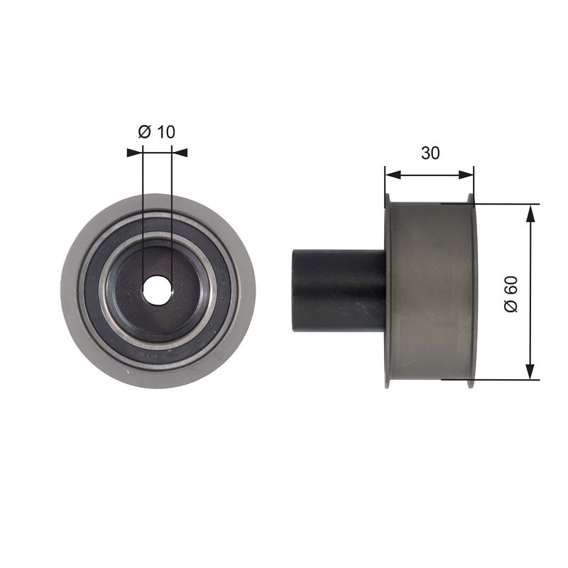 GATES T42136 Deflection/Guide Pulley, timing belt