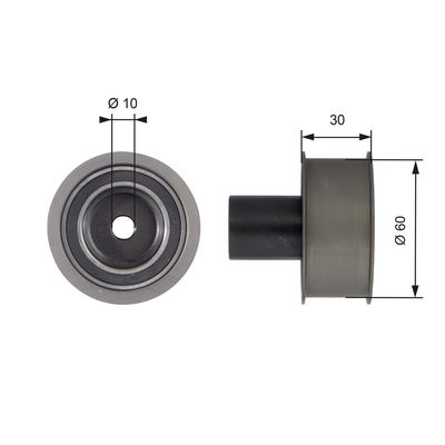 Deflection/Guide Pulley, timing belt GATES T42136