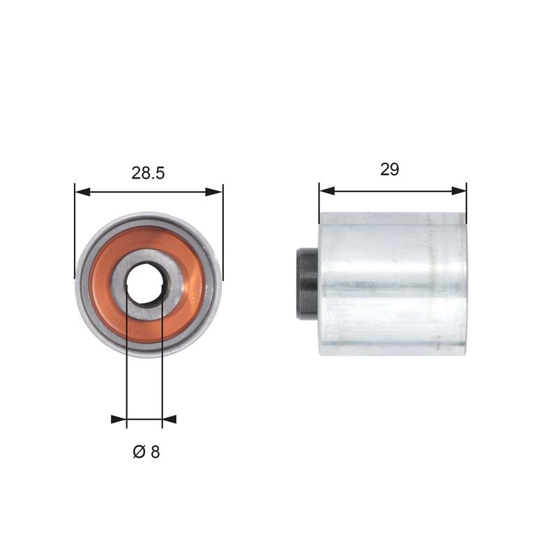 GATES T42148 Deflection Pulley/Guide Pulley, timing belt
