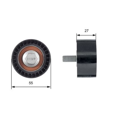 Deflection/Guide Pulley, timing belt GATES T42150