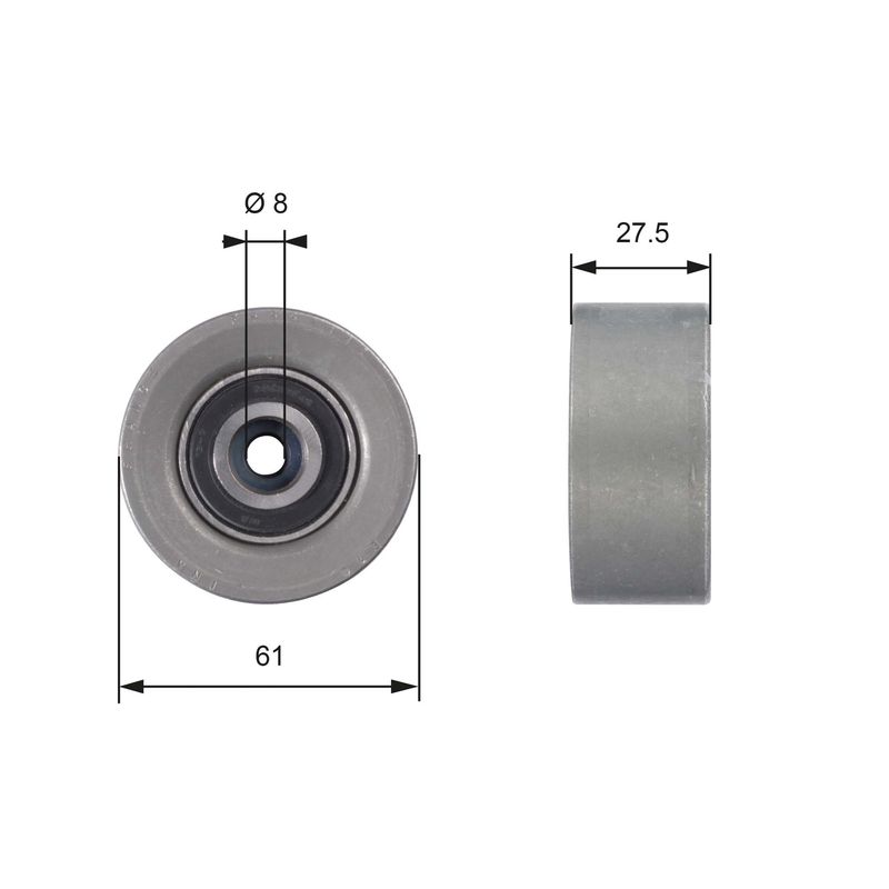 GATES T42151 Deflection/Guide Pulley, timing belt