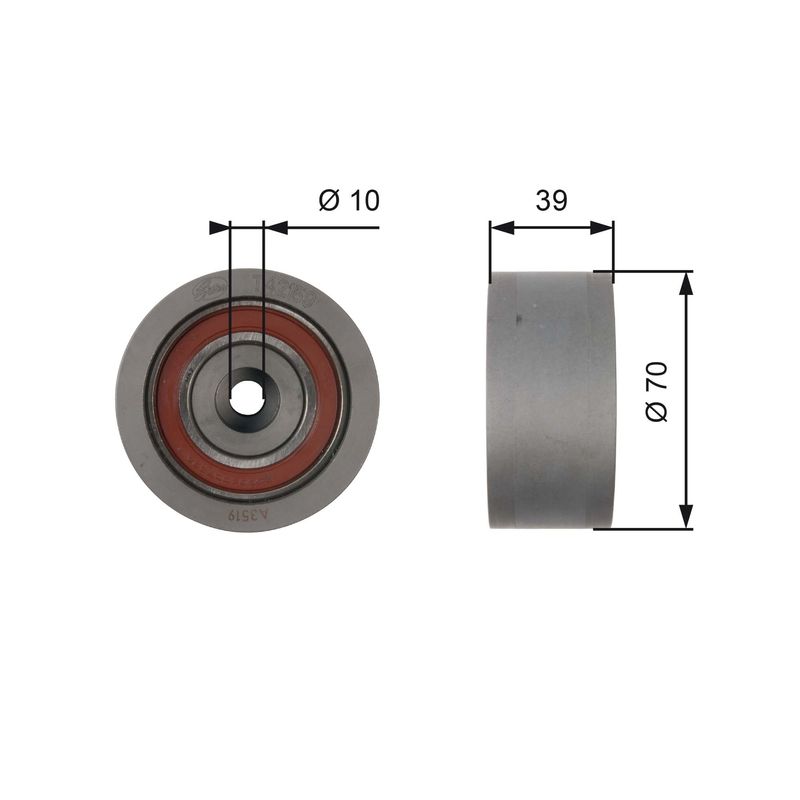 GATES T42159 Deflection/Guide Pulley, timing belt