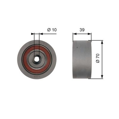 Deflection/Guide Pulley, timing belt GATES T42159