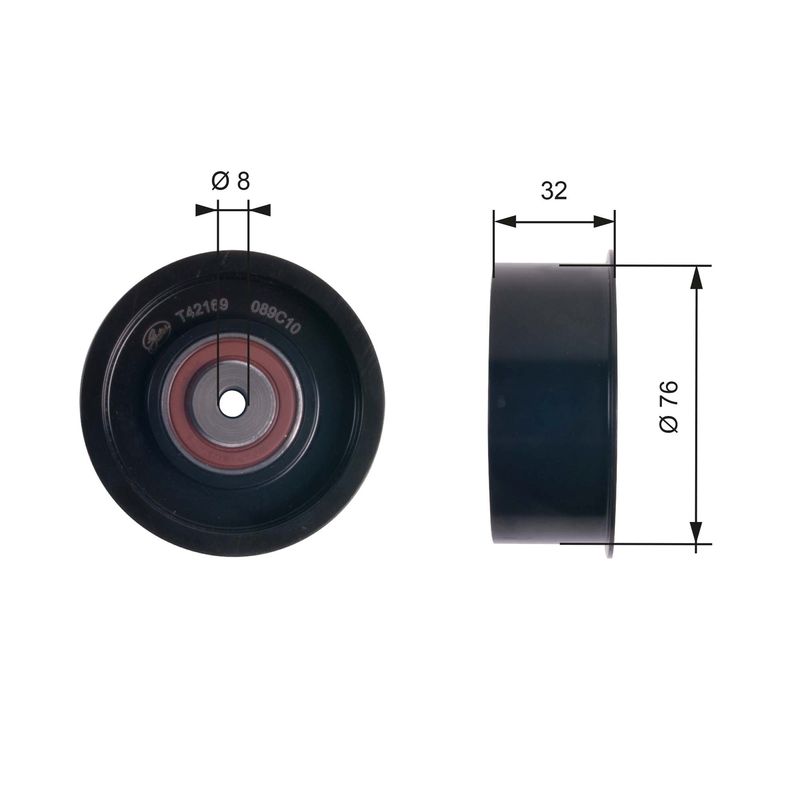 GATES T42169 Deflection/Guide Pulley, timing belt