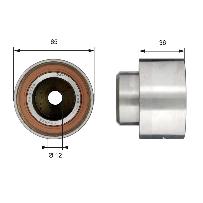 GATES T42184 Deflection/Guide Pulley, timing belt