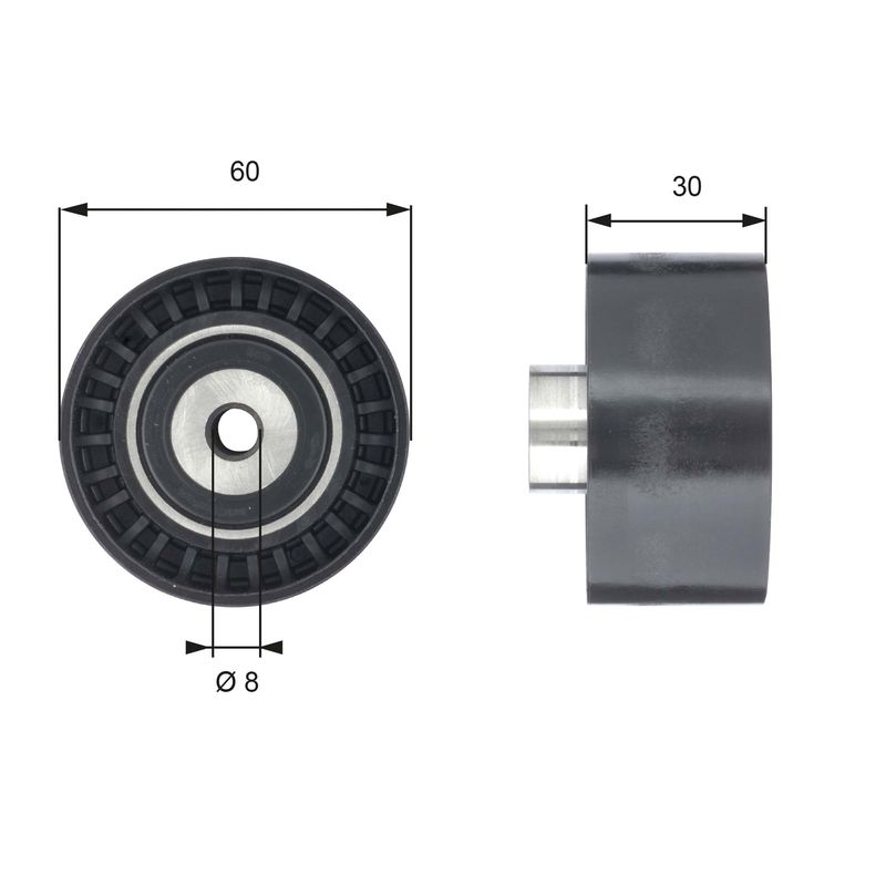 GATES T42188 Deflection/Guide Pulley, timing belt