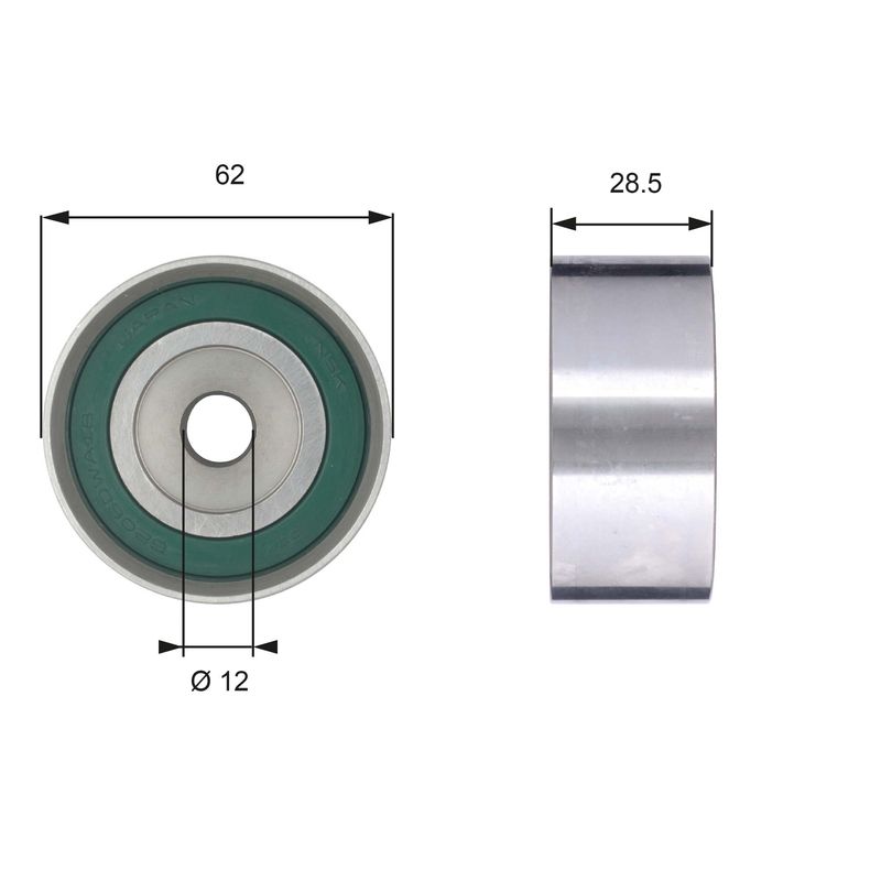 GATES T42192 Deflection/Guide Pulley, timing belt