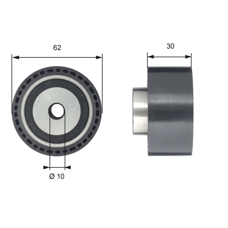 GATES T42198 Deflection Pulley/Guide Pulley, timing belt