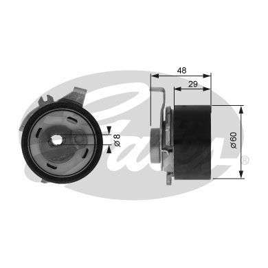 Tensioner Pulley, timing belt GATES T43003