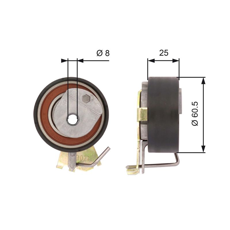 GATES T43023 Tensioner Pulley, timing belt