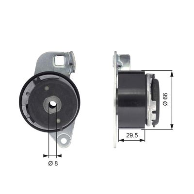 Tensioner Pulley, timing belt GATES T43045