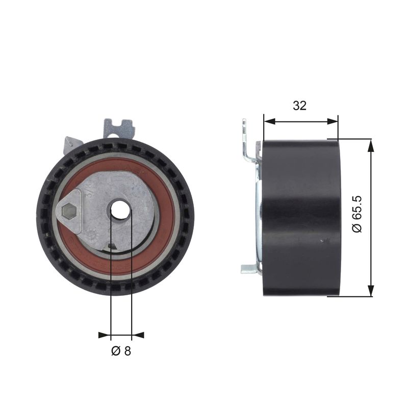GATES T43064 Tensioner Pulley, timing belt