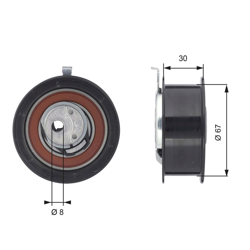 GATES T43069 Tensioner Pulley, timing belt