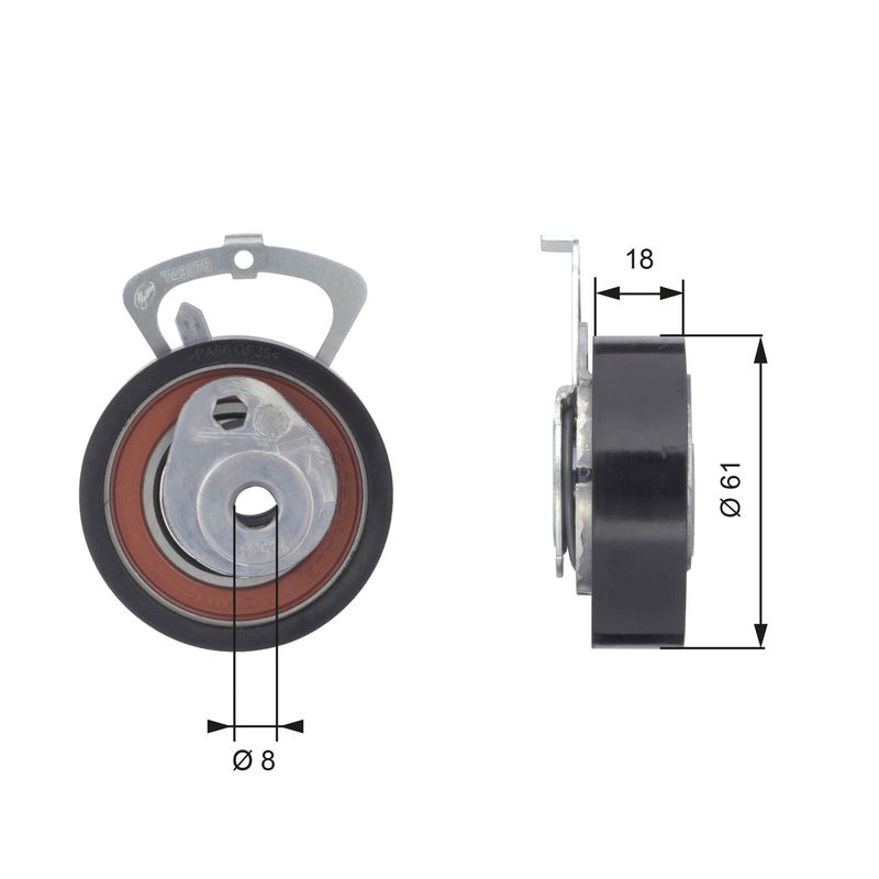 GATES T43078 Tensioner Pulley, timing belt