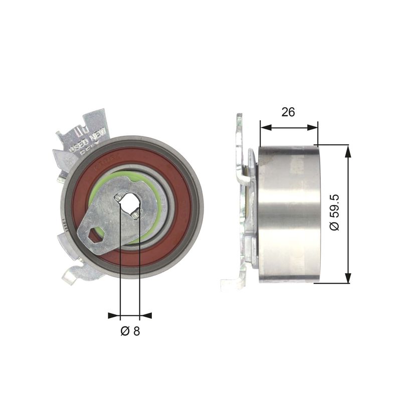GATES T43106 Tensioner Pulley, timing belt