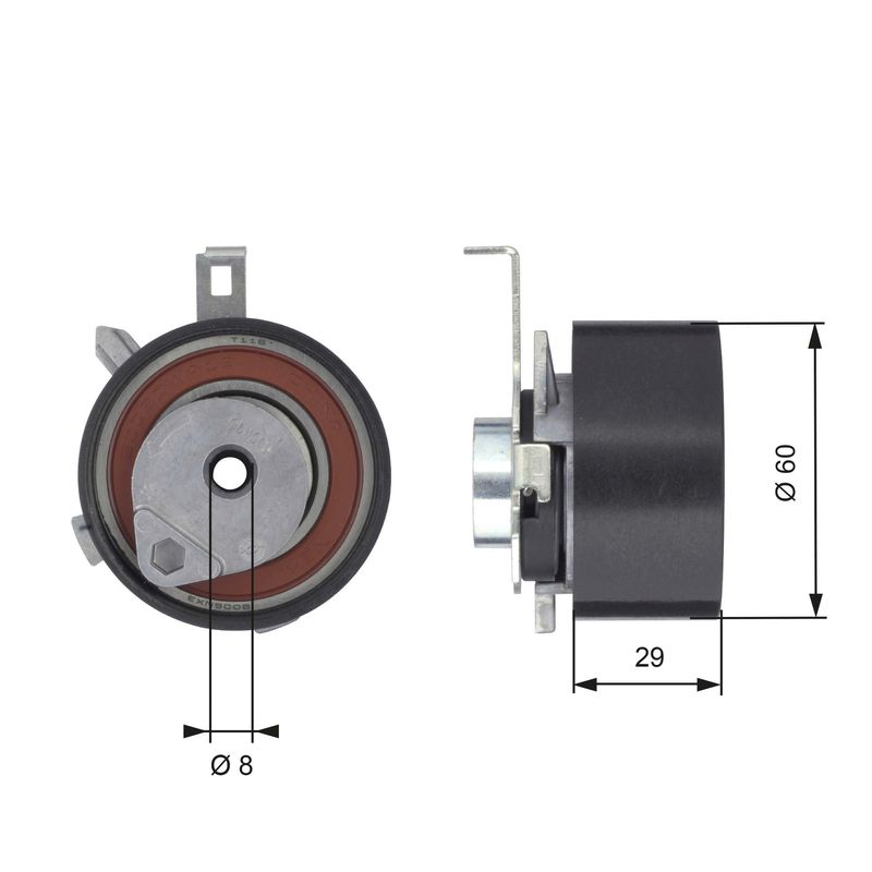 GATES T43115 Tensioner Pulley, timing belt