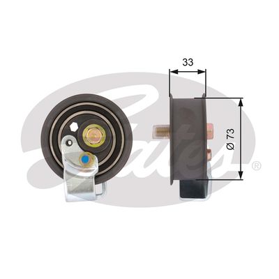 Tensioner Pulley, timing belt GATES T43123