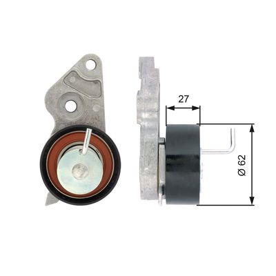 Tensioner Pulley, timing belt GATES T43127
