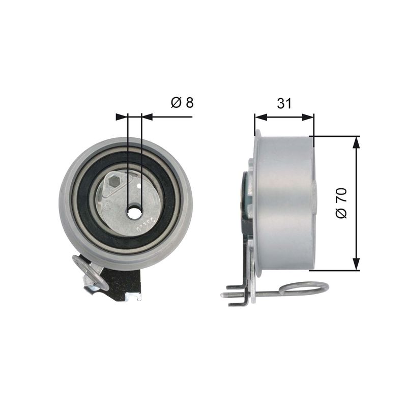 GATES T43135 Tensioner Pulley, timing belt
