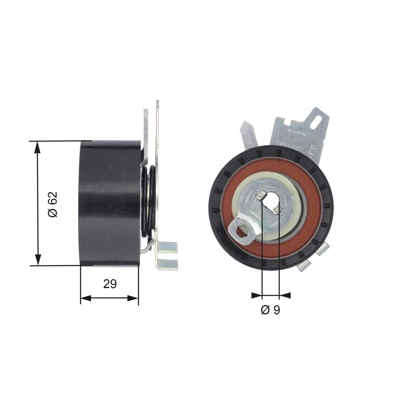 GATES T43145 Tensioner Pulley, timing belt