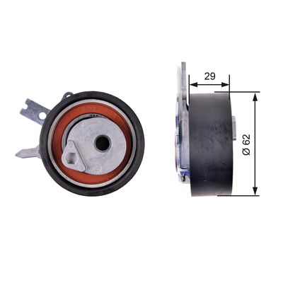 Tensioner Pulley, timing belt GATES T43218