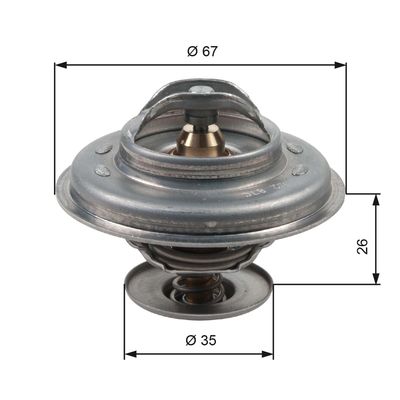 Thermostat, coolant GATES TH11687G1