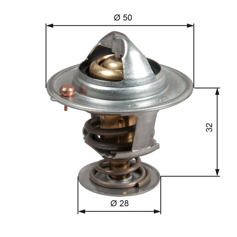 GATES TH50588G1 Thermostat, coolant