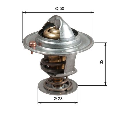 Thermostat, coolant GATES TH50588G1