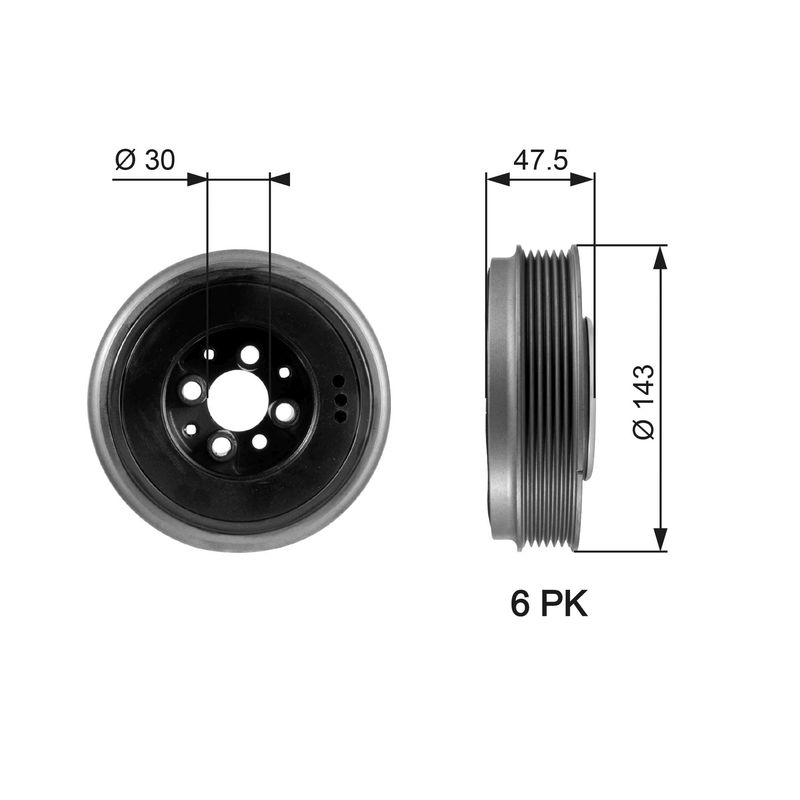 GATES TVD1003 Belt Pulley, crankshaft