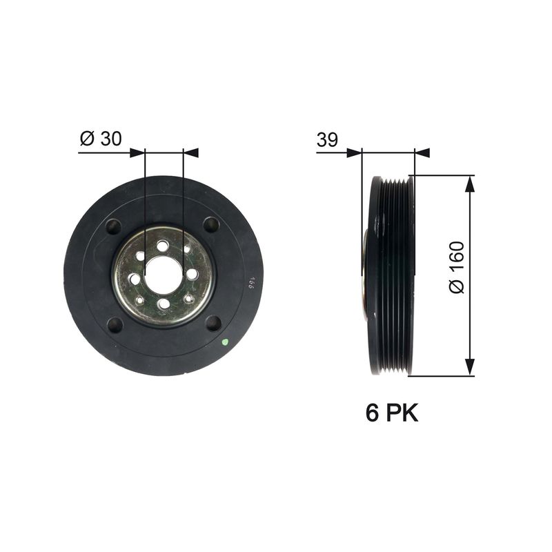 GATES TVD1004 Belt Pulley, crankshaft
