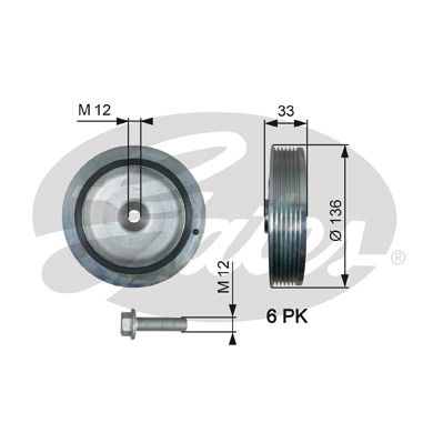GATES TVD1008A Belt Pulley, crankshaft