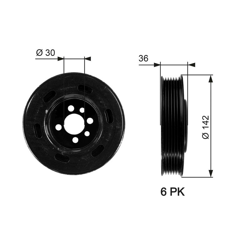 GATES TVD1009 Belt Pulley, crankshaft