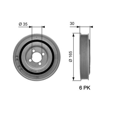 Belt Pulley, crankshaft GATES TVD1032