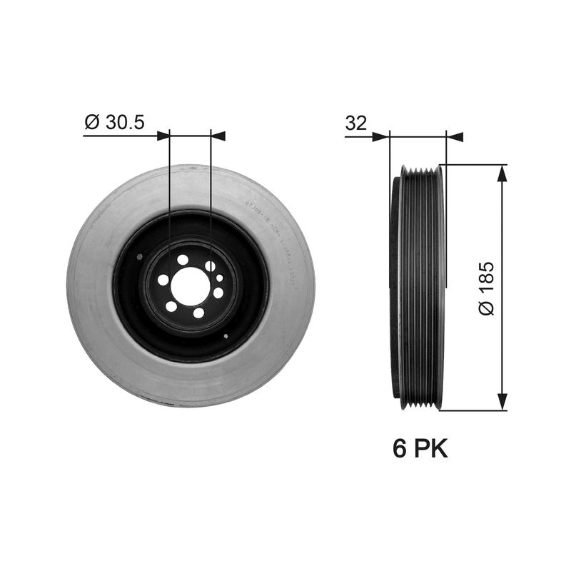 GATES TVD1042 Belt Pulley, crankshaft