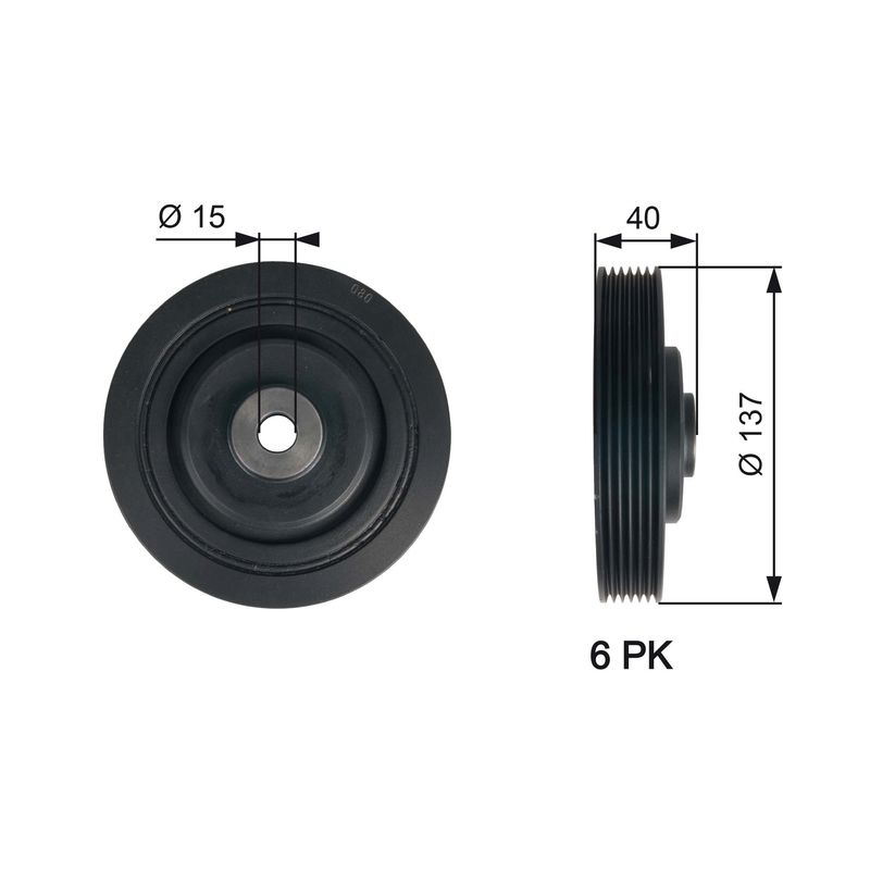 GATES TVD1045 Belt Pulley, crankshaft