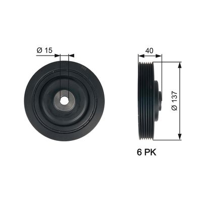 Belt Pulley, crankshaft GATES TVD1045