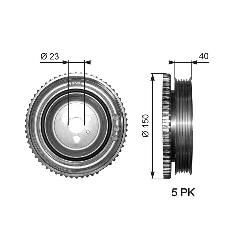 GATES TVD1052 Belt Pulley, crankshaft