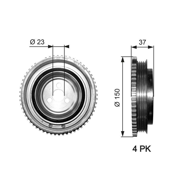 GATES TVD1053 Belt Pulley, crankshaft